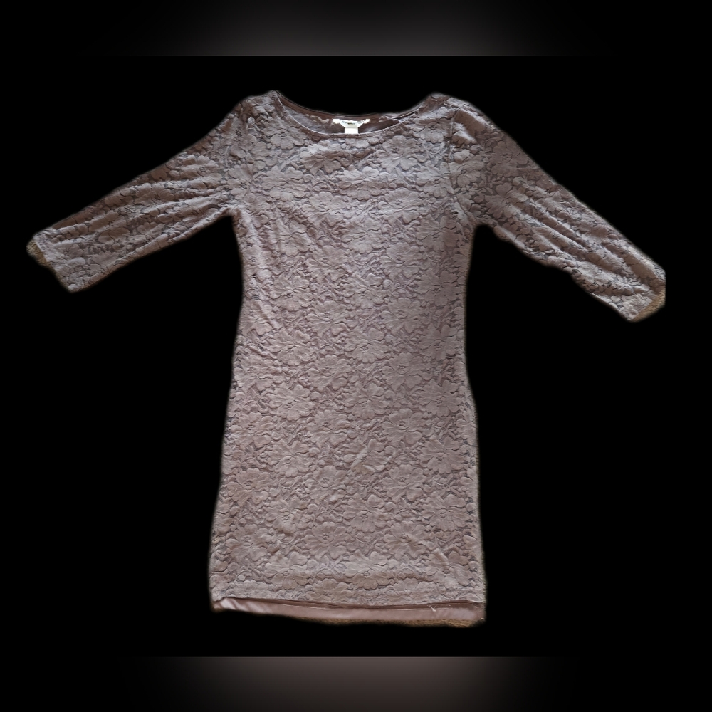 Forever‎ 21 Gold Nude Lace Sheath Dress Lined Size Small Graduation